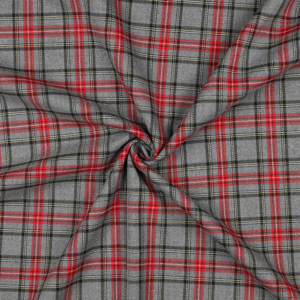 KLASSISK SKOTSKRUTA LITEN GRÅ/RÖD FG 1