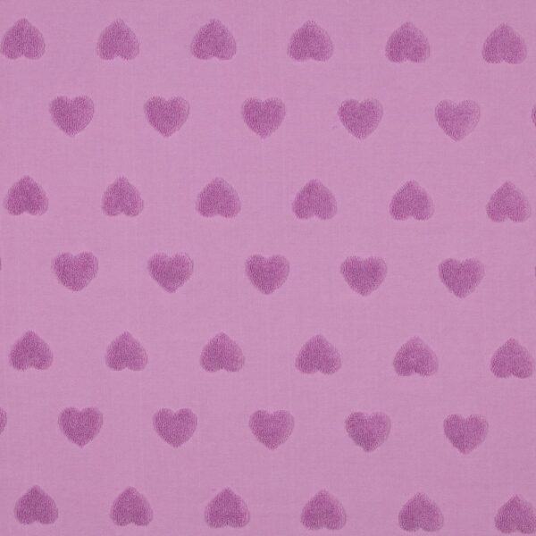 Bomullstrikå Frottéhjärta rosalila fg 2