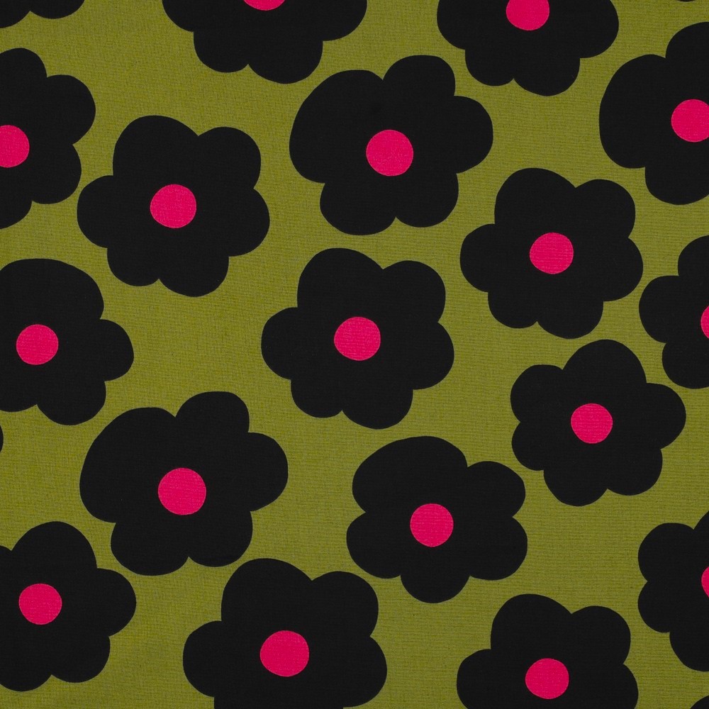 POPLIN BIG FLOWERS GRÖN FG 24