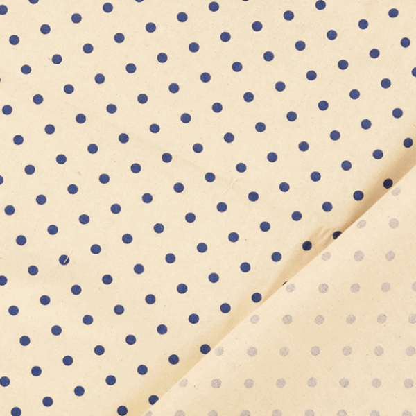 Bomullstyg Lilla vintage-pricken blå fg 5026