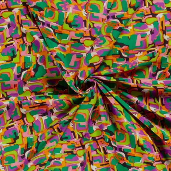 VISKOSPOPLIN FÄRGPALETTEN GRÖN/LILA FG 34