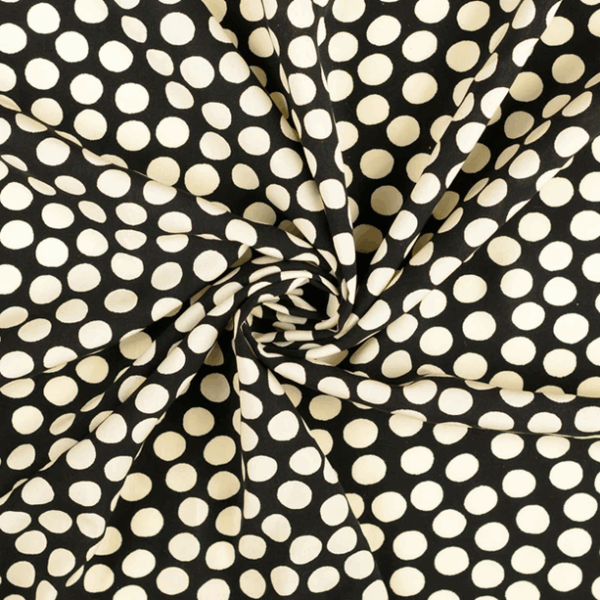 Viskospoplin Duttprickar svart/off white fg 15