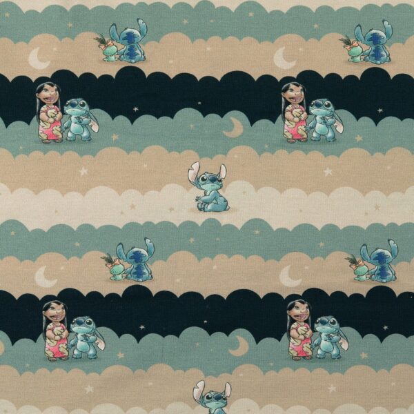 Licensetrikå Lilo och Stitch bland moln turkos/beige fg 1