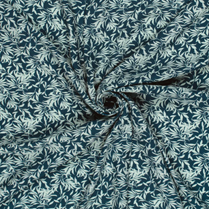 Viskospoplin Bladslöja petrolblå fg 8