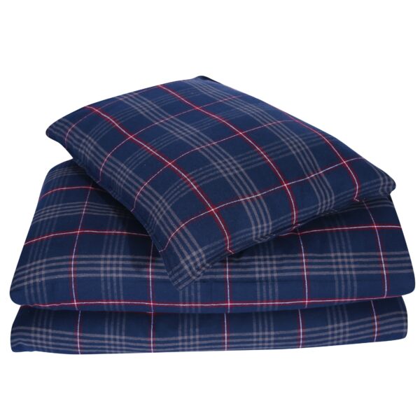 Påslakan Flanell Trysil marin/grå/röd/vit