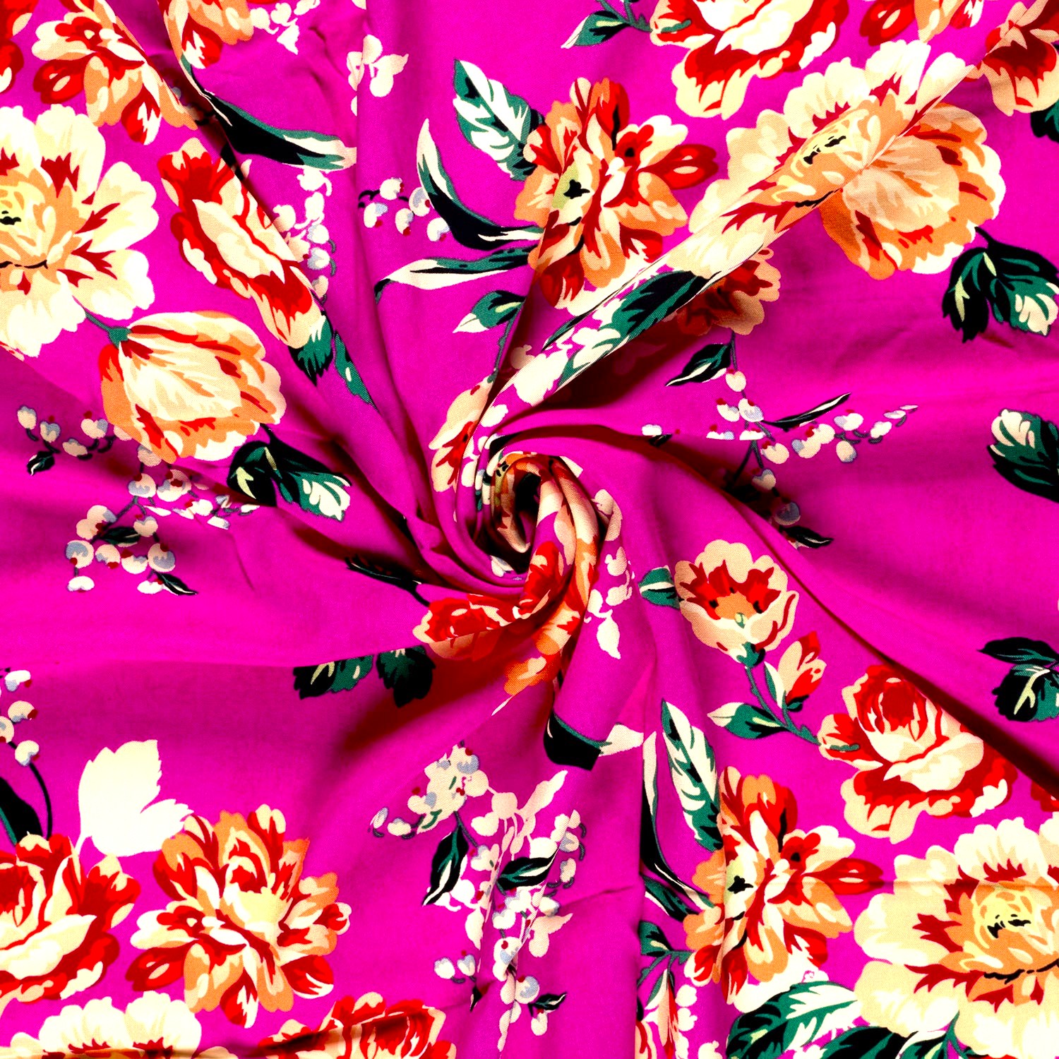 Bambuviskos Blomprakt cerise/aprikos fg 17