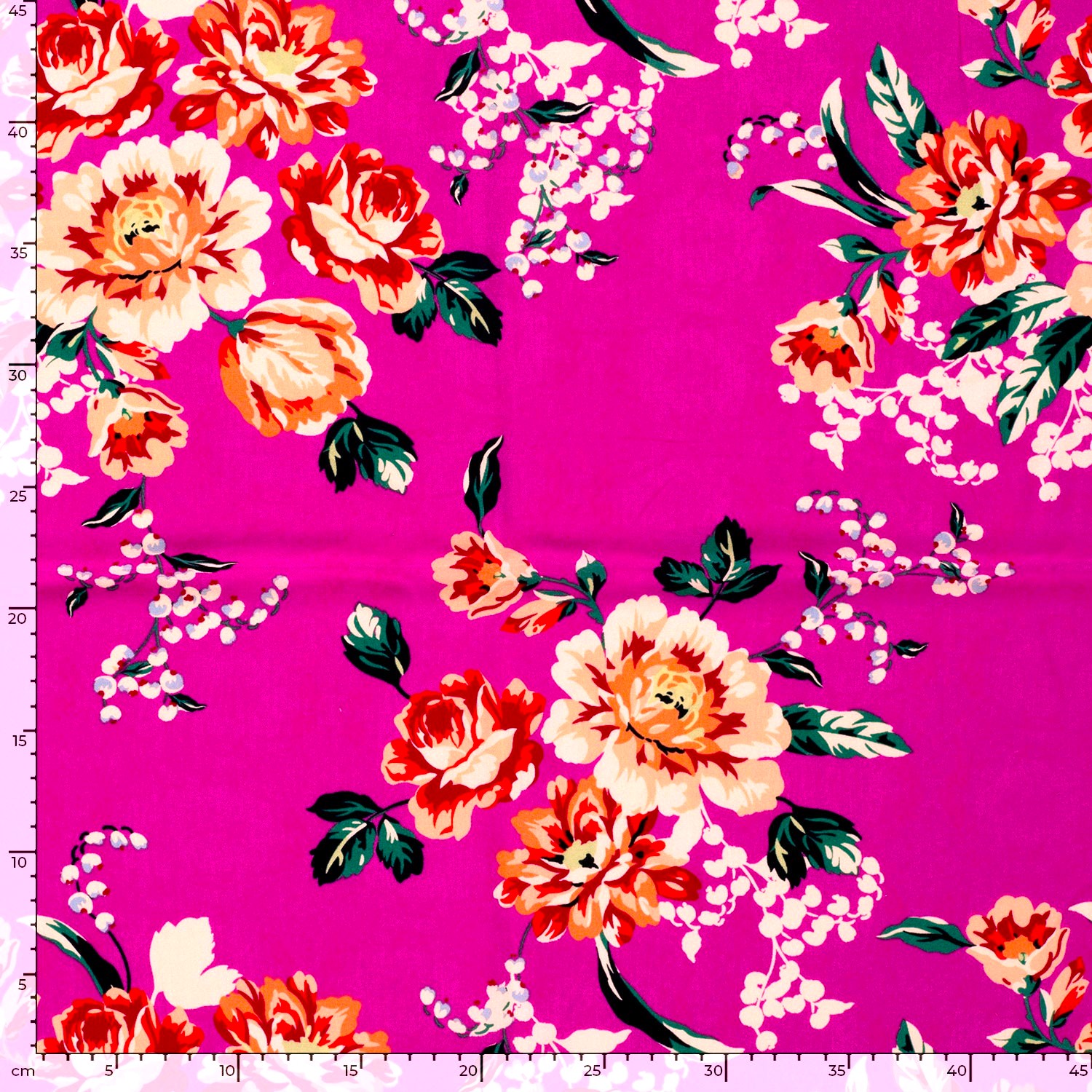 Bambuviskos Blomprakt cerise/aprikos fg 17 - Bild 3