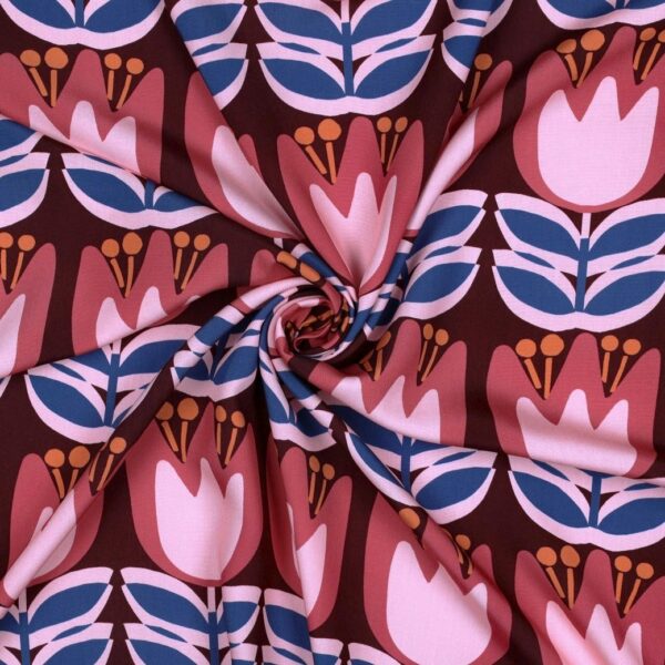 EcoVero-viskos Kronblomma vinröd/rosa fg 8