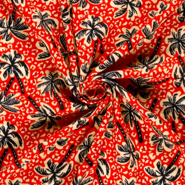 Muslin Leopardpalm korall/marin fg 38