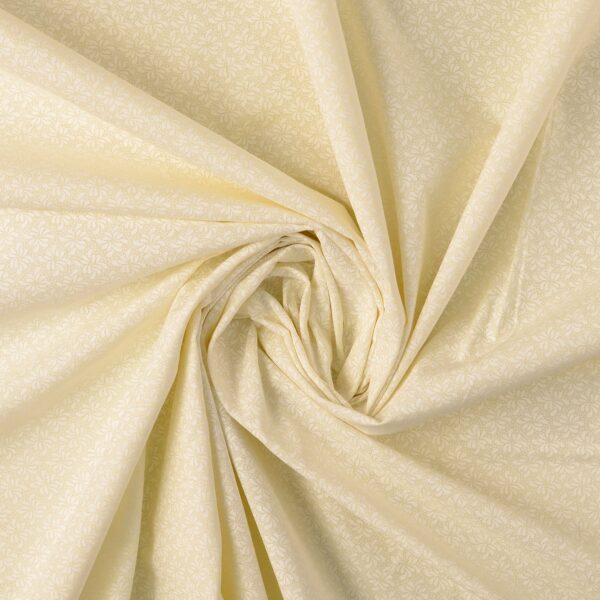 Bomullstyg Virvelblomma beige/vit fg 51