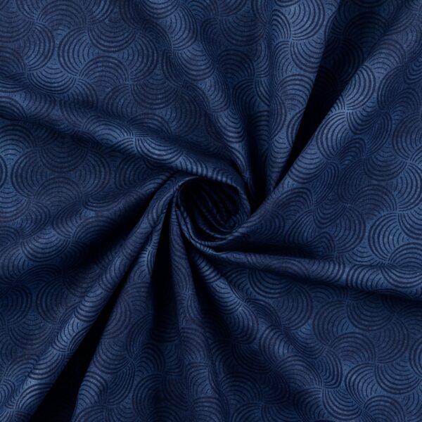 Bomullstyg Quilt-geometri mörkblå fg 5026