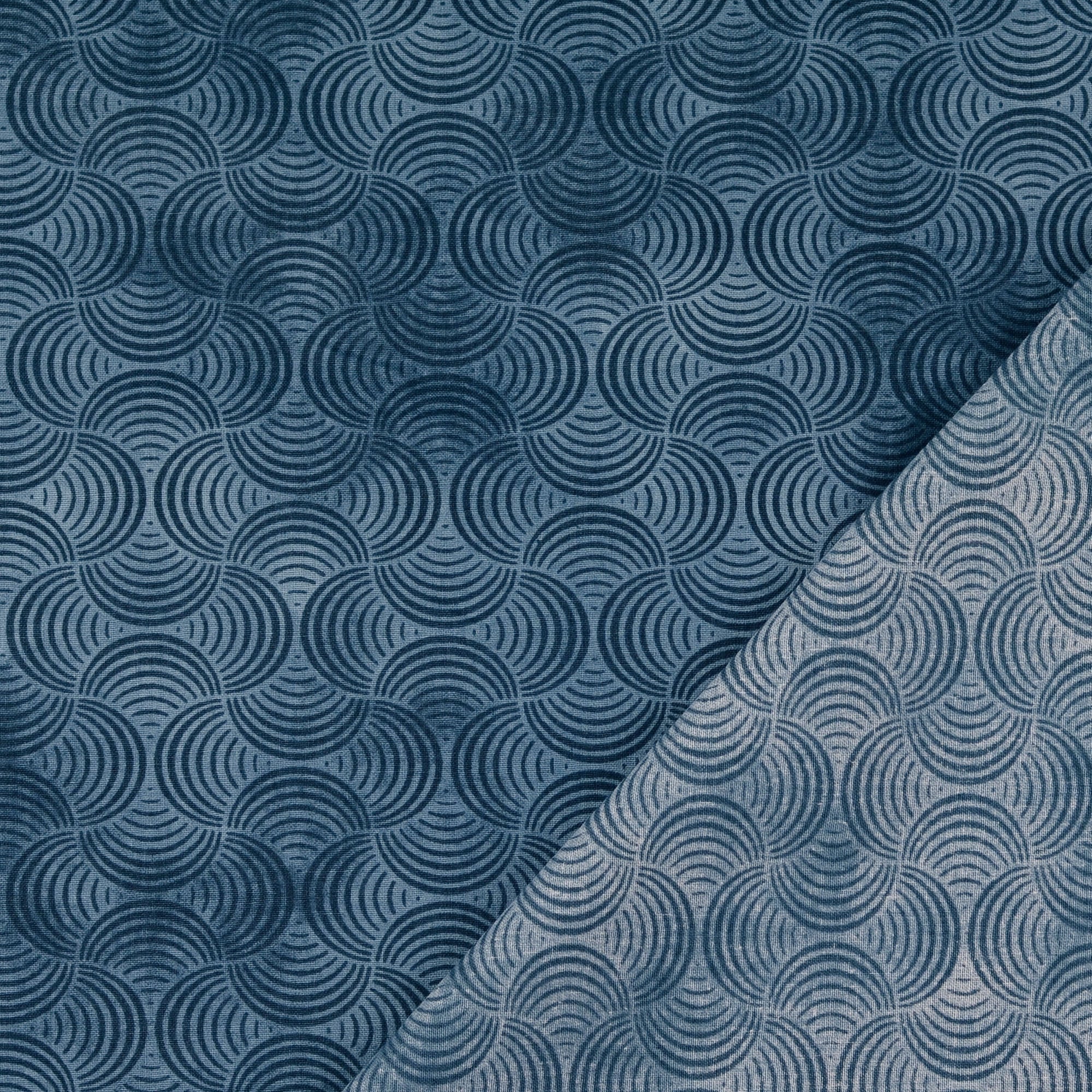Bomullstyg Quilt-geometri denimblå fg 5038 - Bild 2