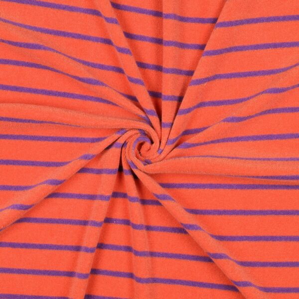 Stretchfrotté 100% JA! orange/lila fg 1