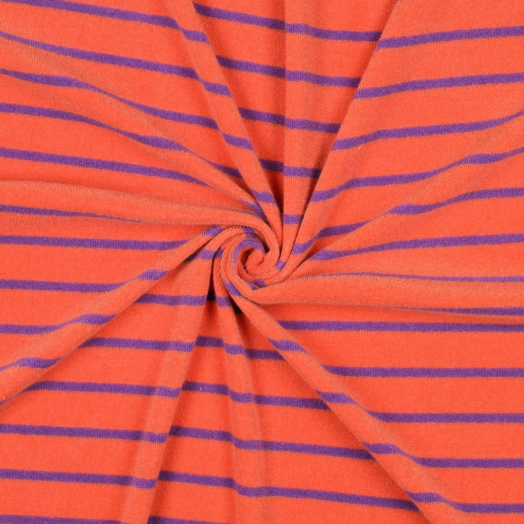 Stretchfrotté 100% JA! orange/lila fg 1