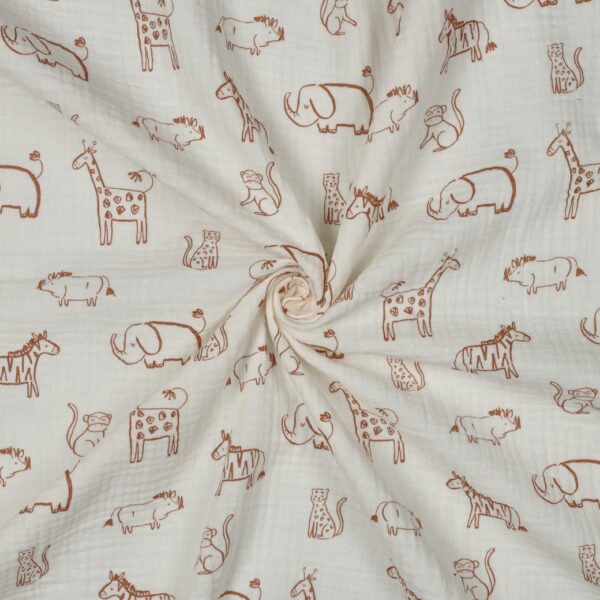 Muslin Streckdjur natur/rostbrun fg 36