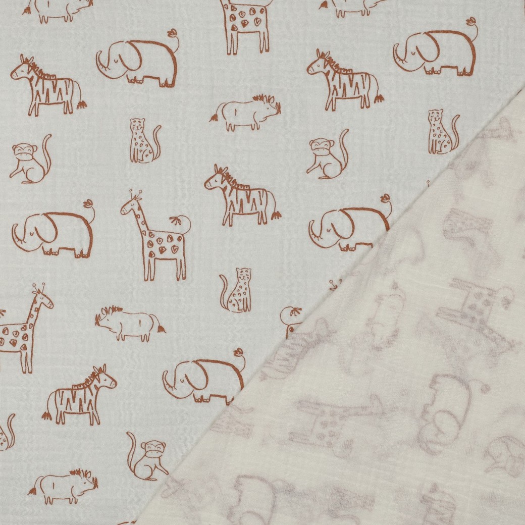 Muslin Streckdjur natur/rostbrun fg 36 - Bild 2