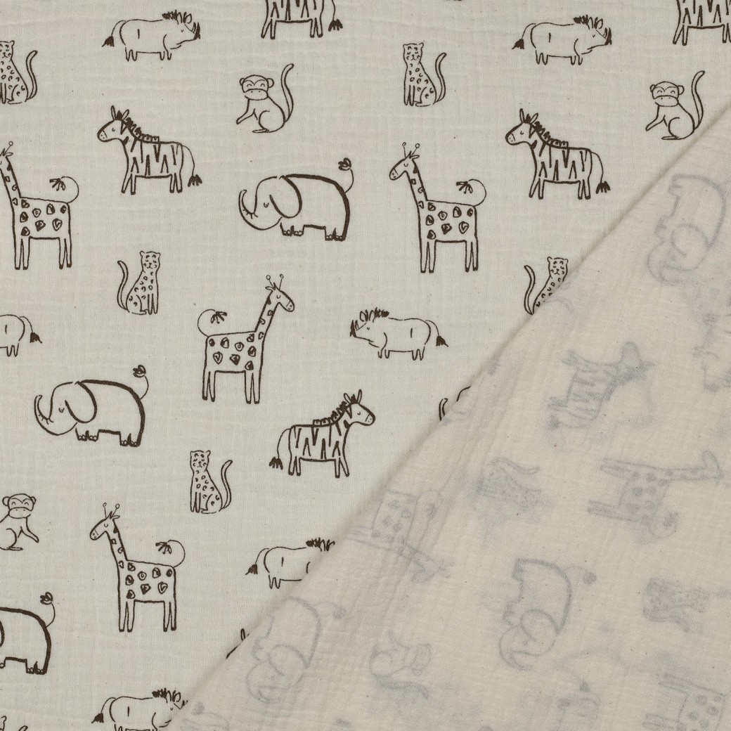 Muslin Streckdjur natur/brunsvart fg 62 - Bild 2