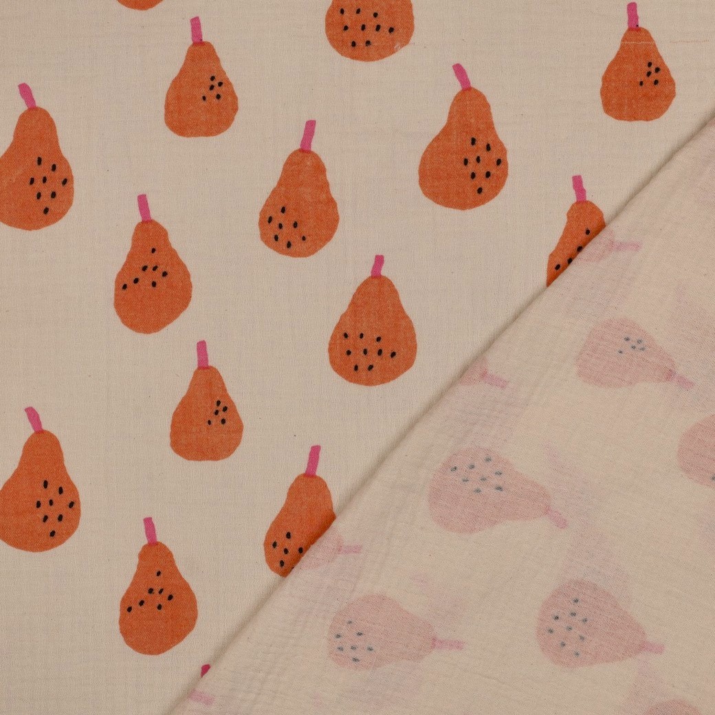 Muslin Päronprick natur/korall fg 12 - Bild 2