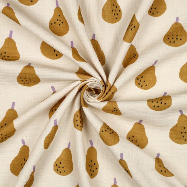 Muslin Päronprick natur/caramel fg 45