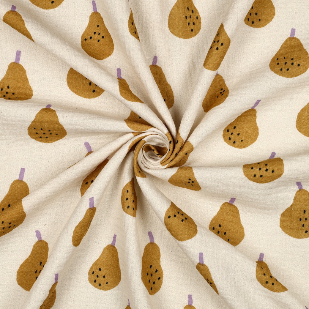 Muslin Päronprick natur/caramel fg 45