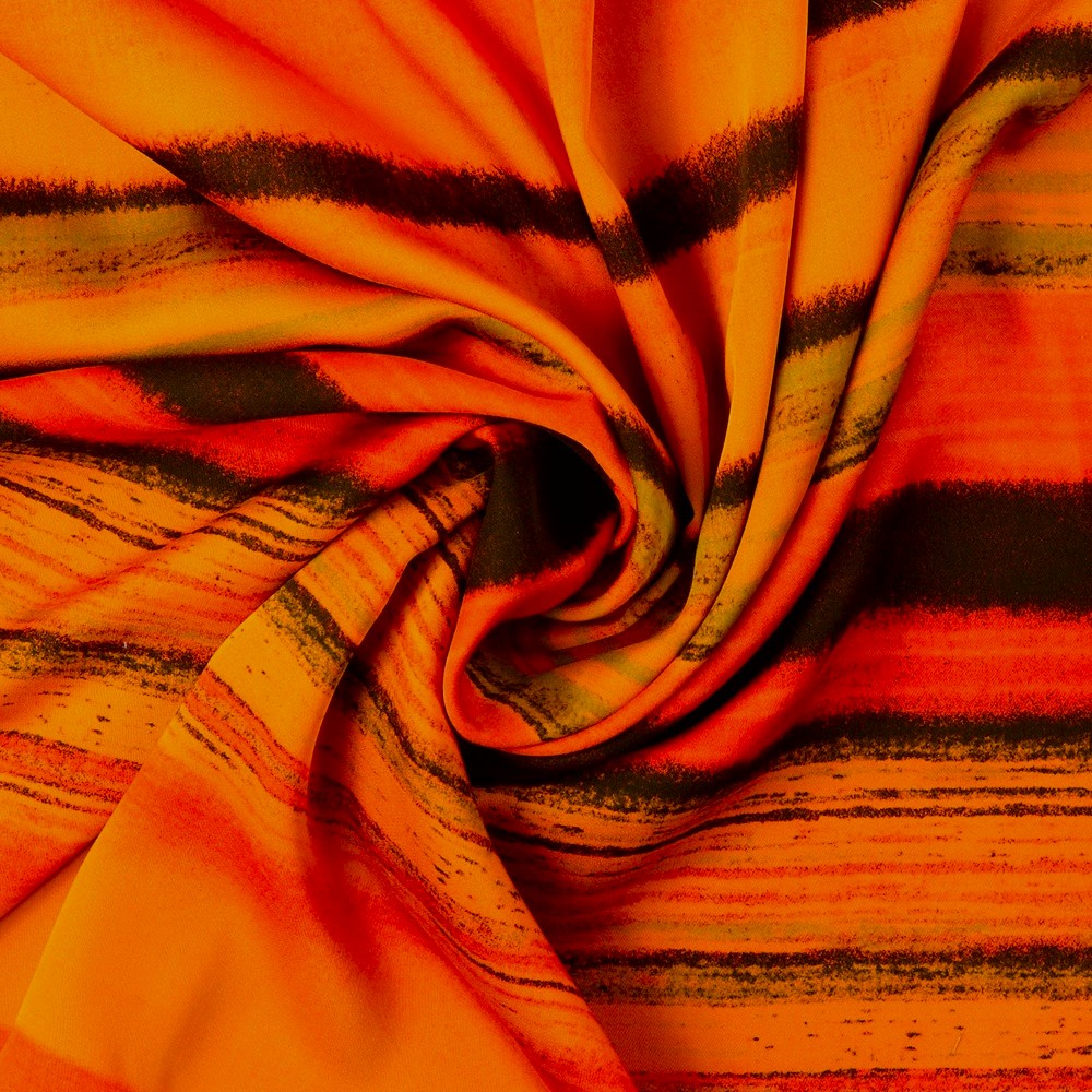 Viskossatin Randvärme orange/brun fg 36