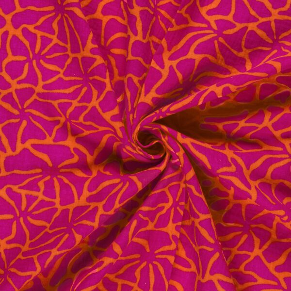 Muslin Skrattblomster orange/rosa fg 36