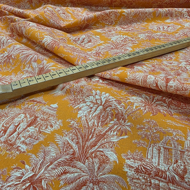 Bomullstyg Maharani orange/röd fg 1 - Bild 2