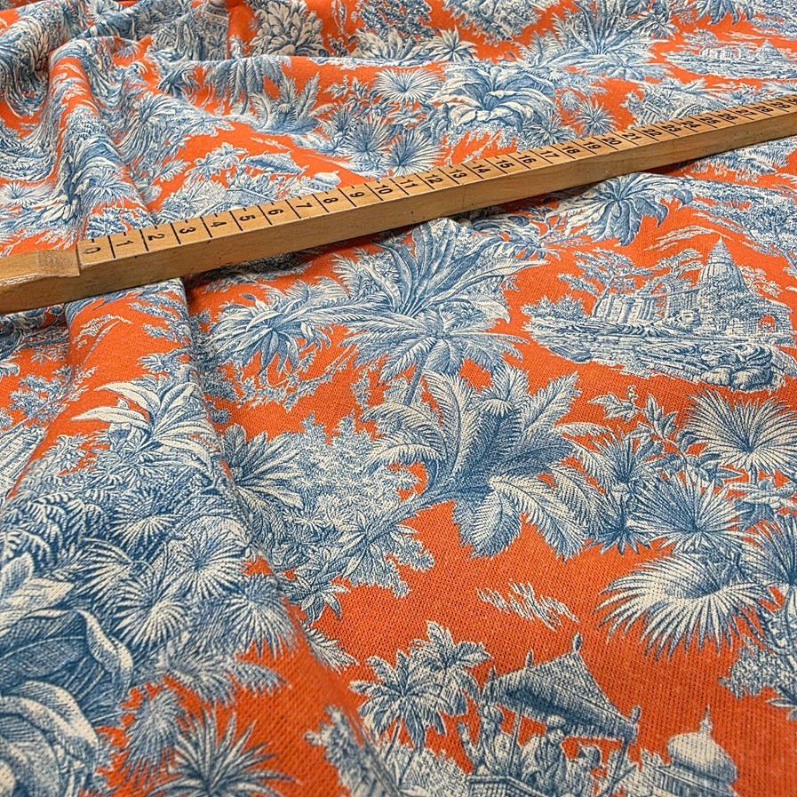 Bomullstyg Maharani orange/turkos fg 3 - Bild 2