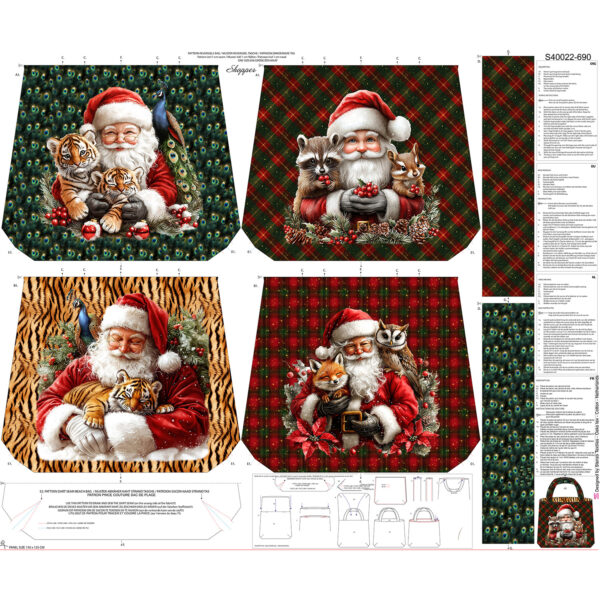 Väskpanel Merry Christmas röd/multi fg 690